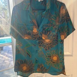 DR2 Teal and Orange Floral Shirt